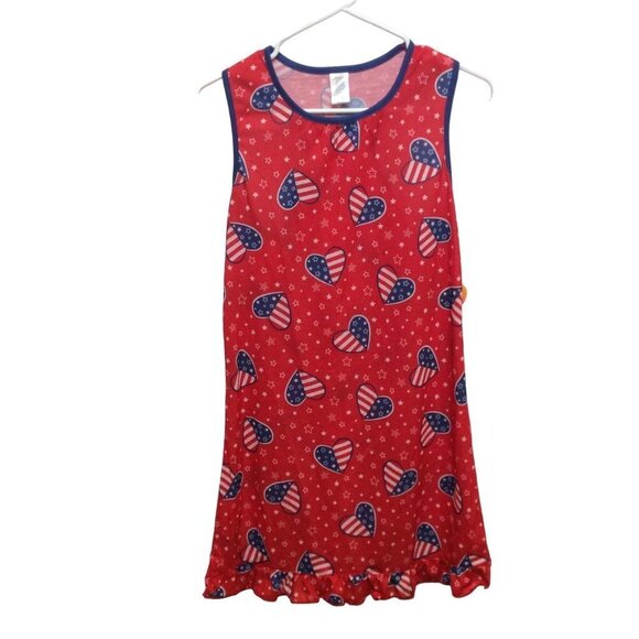 Komar Kids GIRLS SLEEPWEARb XL 14 to 16 Red White Blue Star Flag Stripe sku3 - Picture 1 of 3